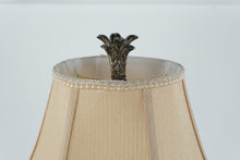 Load image into Gallery viewer, Antique Gold Pineapple Table Lamp with Beige Shade – 29.5&quot; Tall
