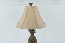 Load image into Gallery viewer, Antique Gold Pineapple Table Lamp with Beige Shade – 29.5&quot; Tall
