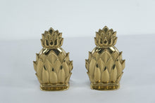 Load image into Gallery viewer, Newport Brass Pineapple Bookends | Pair | Solid Brass | Hospitality Motif | 6” Tall
