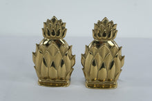 Load image into Gallery viewer, Newport Brass Pineapple Bookends | Pair | Solid Brass | Hospitality Motif | 6” Tall
