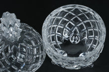 Load image into Gallery viewer, Cut Crystal Pineapple Style Lidded Jar Footed Candy Dish
