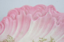 Load image into Gallery viewer, Antique Victorian Pink Floral Porcelain Shell Shaped Serving Bowl 12 Inch

