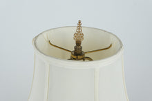 Load image into Gallery viewer, Vintage Hand-Painted Porcelain Urn Table Lamp with Pink Floral Motifs &amp; Wood Base – 25” Tall
