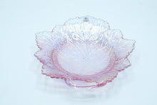 Load image into Gallery viewer, Art Glass Leaf Plate – Iridized Rose Pink Fenton Decorative Glass, Sculpted Leaf Form
