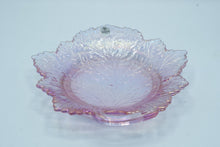 Load image into Gallery viewer, Art Glass Leaf Plate – Iridized Rose Pink Fenton Decorative Glass, Sculpted Leaf Form
