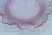 Load image into Gallery viewer, Art Glass Leaf Plate – Iridized Rose Pink Fenton Decorative Glass, Sculpted Leaf Form
