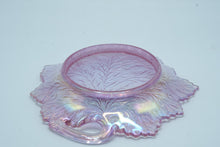 Load image into Gallery viewer, Art Glass Leaf Plate – Iridized Rose Pink Fenton Decorative Glass, Sculpted Leaf Form
