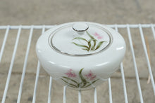Load image into Gallery viewer, Vintage Pink Orchid China Japan Covered Sugar Bowl Pink Flowers Silver Trim
