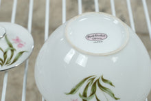 Load image into Gallery viewer, Vintage Pink Orchid China Japan Covered Sugar Bowl Pink Flowers Silver Trim
