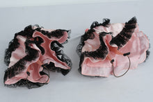 Load image into Gallery viewer, Pair Vintage Spanish Flamenco Dancer Dolls 10” Pink Satin Black Lace Mantilla Dresses w/ Bullfight Fans
