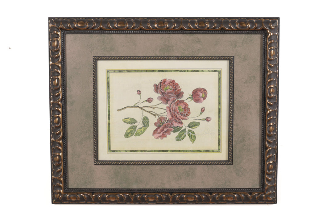 Pink Crackled Roses Framed Art