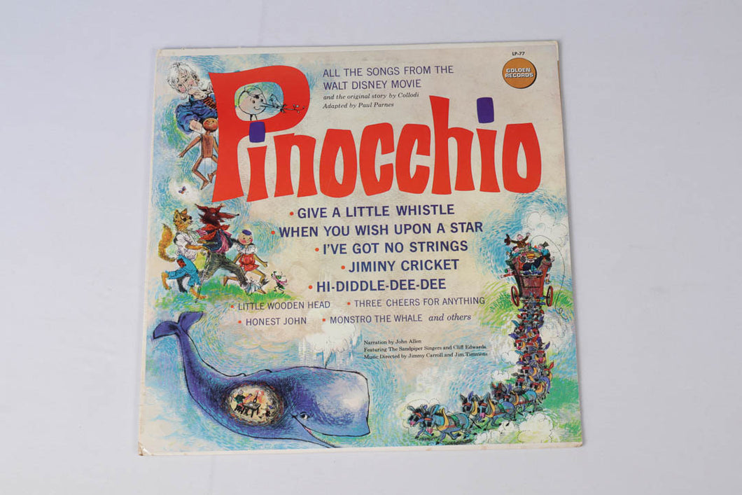 Pinocchio Vinyl Record - Narrated by John Allen