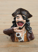 Load image into Gallery viewer, Antique Cast Iron Pirate Mechanical Bank Moving Arm and Eye Patch Figure
