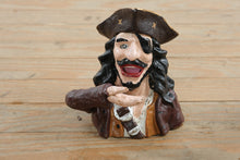 Load image into Gallery viewer, Antique Cast Iron Pirate Mechanical Bank Moving Arm and Eye Patch Figure
