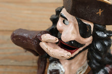 Load image into Gallery viewer, Antique Cast Iron Pirate Mechanical Bank Moving Arm and Eye Patch Figure
