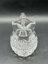 Load image into Gallery viewer, Clear Pressed Glass Creamer and Sugar Bowl Set Diamond Pattern Starburst Base
