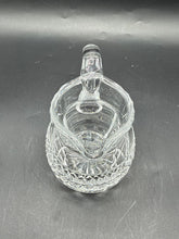 Load image into Gallery viewer, Clear Pressed Glass Creamer and Sugar Bowl Set Diamond Pattern Starburst Base
