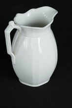 Load image into Gallery viewer, Antique John Maddock &amp; Sons Royal Semi-Porcelain Pitcher &amp; Basin Set – White Ironstone, England
