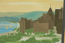 Load image into Gallery viewer, Visit Historic Pittsburgh PA City of Bridges Framed Travel Poster 23 x 28
