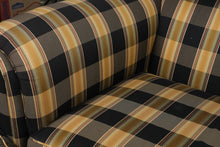 Load image into Gallery viewer, Plaid Upholstered Roll Arm Sofa with Down-Filled Pillows
