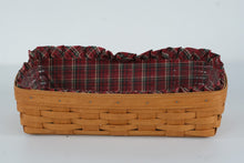 Load image into Gallery viewer, Longaberger 1992 Plaid Liner Bread Basket w/ Protector – Handwoven in Dresden, Ohio
