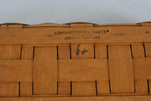 Load image into Gallery viewer, Longaberger 1992 Plaid Liner Bread Basket w/ Protector – Handwoven in Dresden, Ohio

