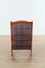 Load image into Gallery viewer, Classic Upholstered Wooden Rocking Chair with Plaid Fabric
