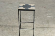 Load image into Gallery viewer, Vintage Terrazzo Stone Mosaic Plant Stand Twisted Iron 18 Inch
