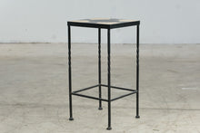 Load image into Gallery viewer, Vintage Terrazzo Stone Mosaic Plant Stand Twisted Iron 18 Inch
