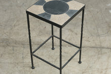 Load image into Gallery viewer, Vintage Terrazzo Stone Mosaic Plant Stand Twisted Iron 18 Inch
