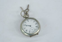 Load image into Gallery viewer, Antique Pocket Watch Unmarked White Dial Roman Numerals Key Wind Style
