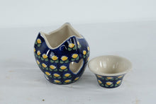 Load image into Gallery viewer, Manufaktura Polish Pottery Oil Burner / Wax Warmer – Hand-Painted Blue Floral Pattern, Bolesławiec Poland
