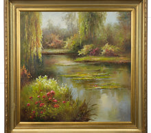 Load image into Gallery viewer, “Spring Willow Pond” – Original Oil on Canvas by W. Robbins
