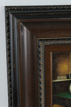 Load image into Gallery viewer, Original Oil Painting Pool Hall Billiards Scene Signed T Fritz Framed Vintage Genre Art
