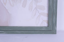 Load image into Gallery viewer, Pop of Blue Floral Canvas Wall Art Green Frame 45x45

