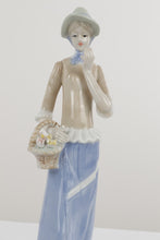 Load image into Gallery viewer, Porcelain Woman with Flower Basket
