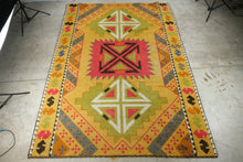 Load image into Gallery viewer, Bloomingdales Portuguese Hand Made Wool Rug 89 x 140 Geometric Southwestern
