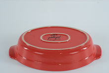 Load image into Gallery viewer, Red Stoneware Baking Dish – Made in Portugal – 12" x 7.5" Oval Baker with Handles
