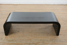 Load image into Gallery viewer, Postmodern Black Lacquer Waterfall Coffee Table Bench 46 Inch
