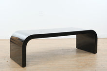 Load image into Gallery viewer, Postmodern Black Lacquer Waterfall Coffee Table Bench 46 Inch
