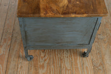 Load image into Gallery viewer, Industrial Media Console with Stamp Style Graphic Panel Doors and Metal Frame

