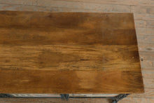 Load image into Gallery viewer, Industrial Media Console with Stamp Style Graphic Panel Doors and Metal Frame

