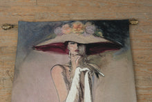 Load image into Gallery viewer, Richard Ely White Gloves Tapestry Fine Art Textile Lady With Hat 44x53
