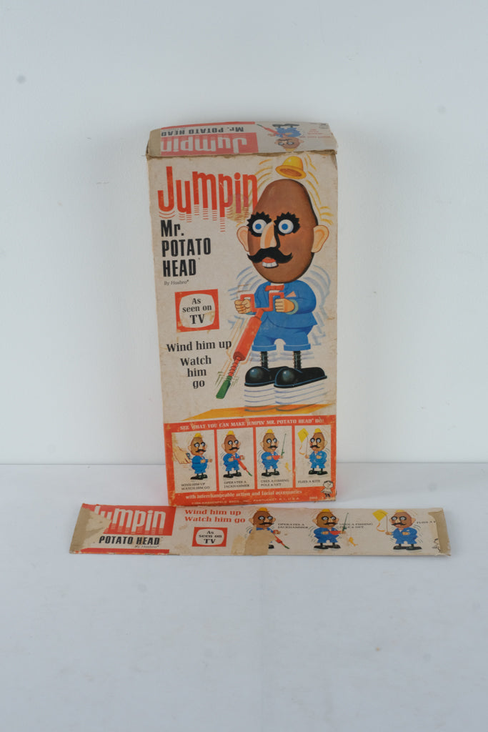 Vintage 1960s Hasbro “Jumpin’ Mr. Potato Head” Wind-Up Toy with Box – Rare Collectible Set