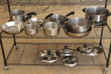 Load image into Gallery viewer, Revere Ware 1801 Copper Clad Cookware 16 Piece Set 9 Pots Pans 7 Lids USA
