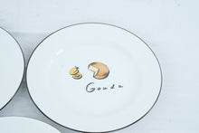 Load image into Gallery viewer, Pottery Barn Cheese Appetizer Plates Set of 3 Brie Gouda Stilton 8 Inch
