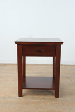 Load image into Gallery viewer, Pottery Barn Wood Side Table One Drawer Nightstand Shelf End Table
