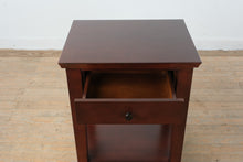 Load image into Gallery viewer, Pottery Barn Wood Side Table One Drawer Nightstand Shelf End Table
