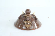 Load image into Gallery viewer, Handmade Stoneware Lidded Vessel Grotesque Face Sculpture Fantasy Folk Art
