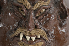 Load image into Gallery viewer, Handmade Stoneware Lidded Vessel Grotesque Face Sculpture Fantasy Folk Art
